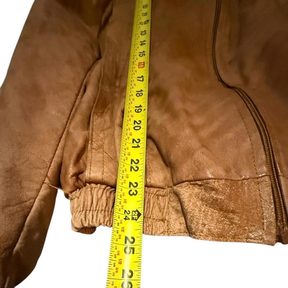 Cocolet Genuine Leather Tan Bomber Jacket Size 56 Brown Suede Zip Up - Picture 6 of 6